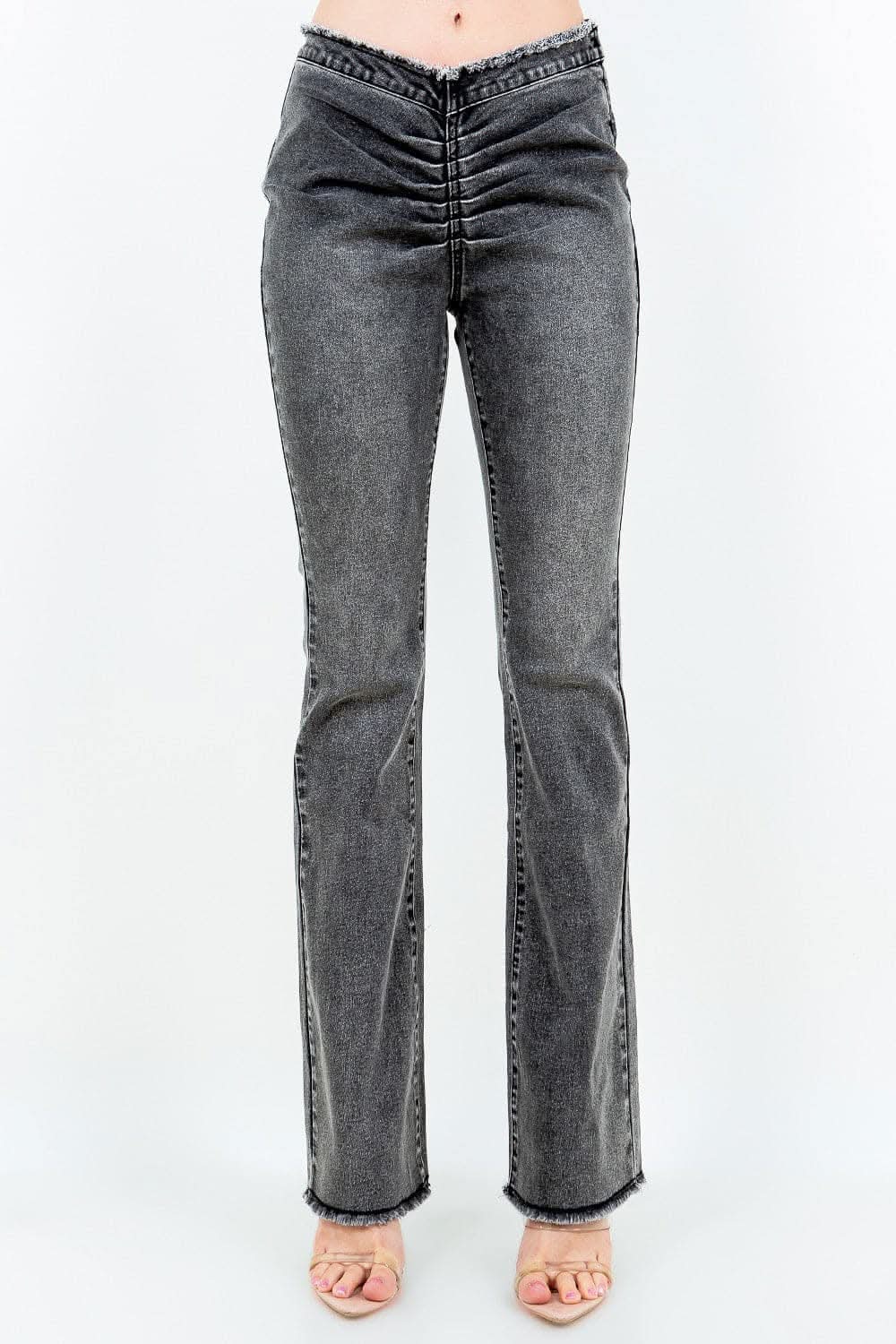 Chic v-cut ruched flare pants - Love Salve
